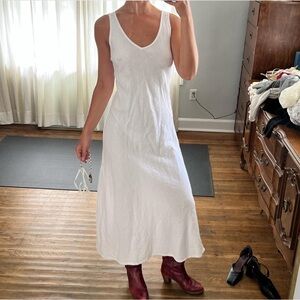 White summer cotton maxi dress